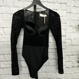 Meshki Omna Devore Long Sleeve Bodysuit - NWT